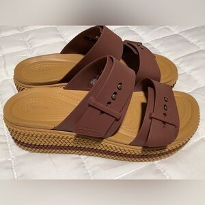 Crocs Brooklyn Woven buckle Wedge Sandals Size 6